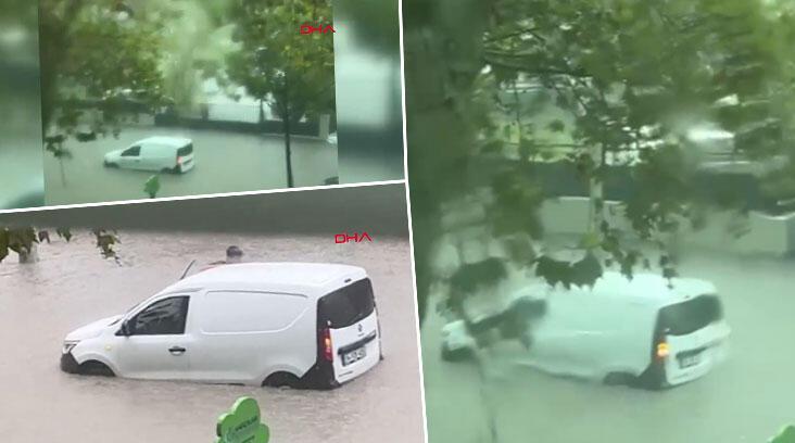 İstanbul'da kuvvetli yağış! Araçlar mahsur kaldı